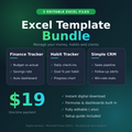Excel Template Bundle: Personal Finance Tracker, Habit Tracker & Simple CRM