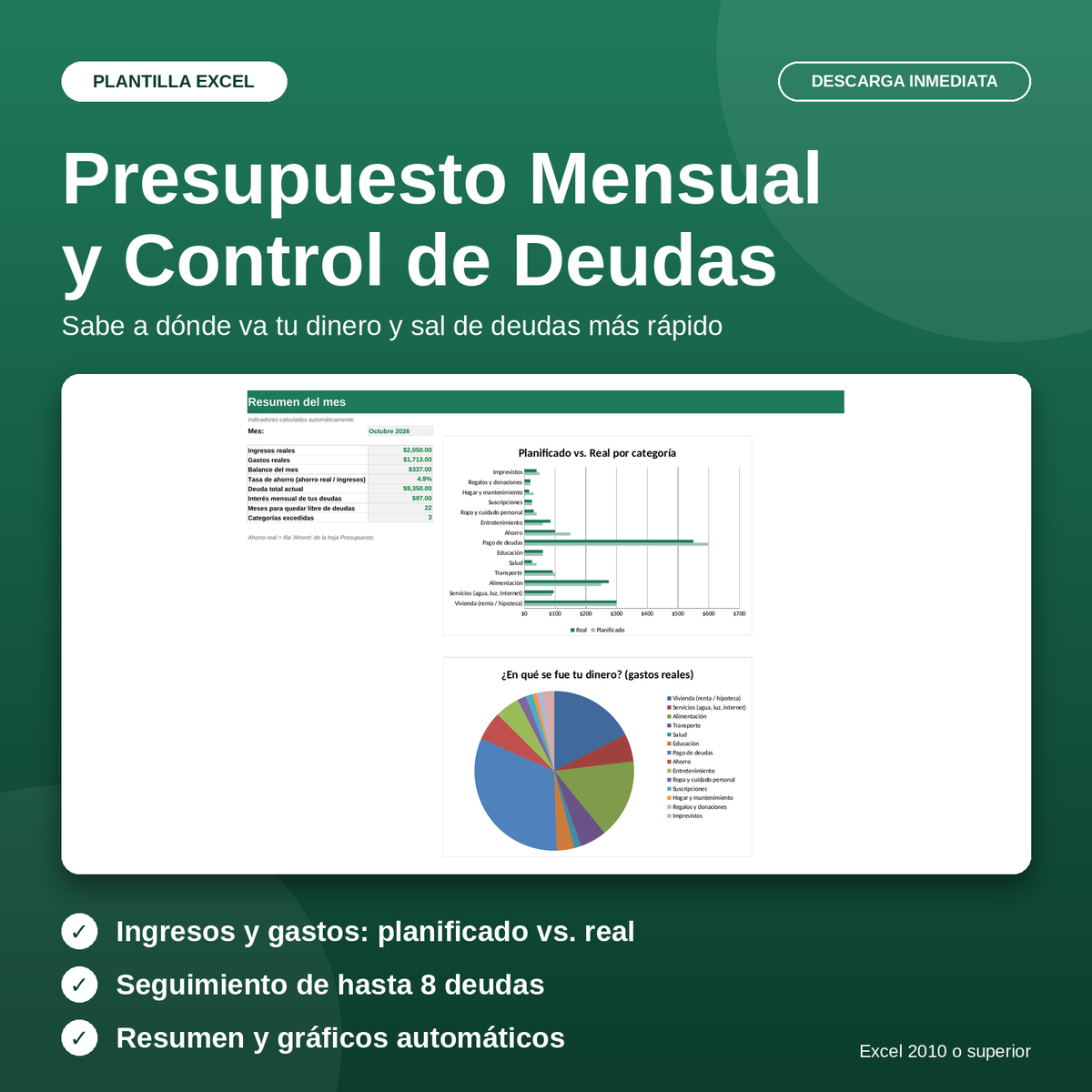 Plantilla de Control de Inventario y Ventas en Excel y Google Sheets
