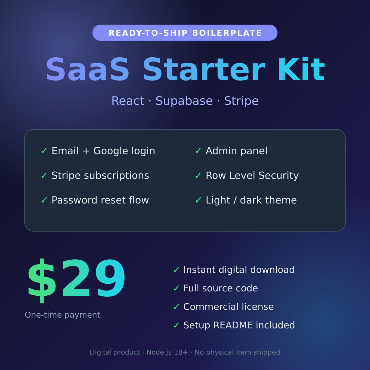 SaaS Starter Kit: React + Supabase + Stripe